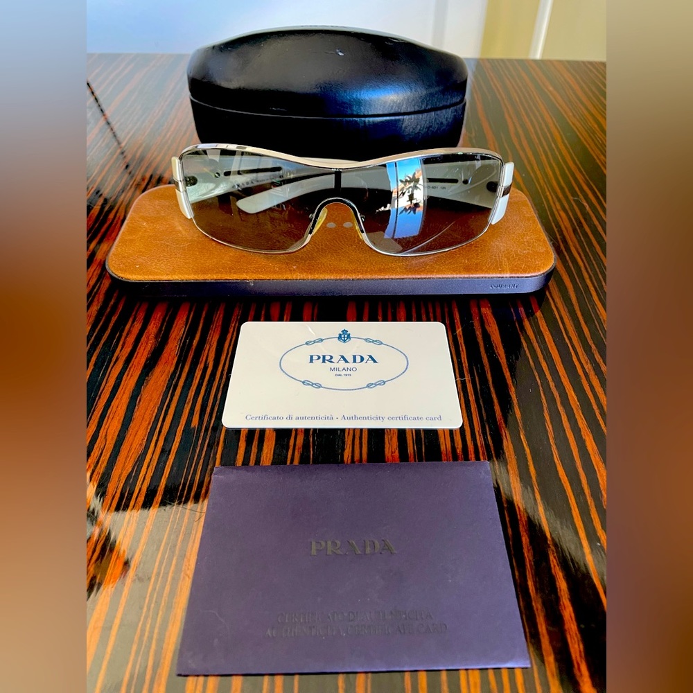 Prada Vintage Sunglasses Unisex White and Marble